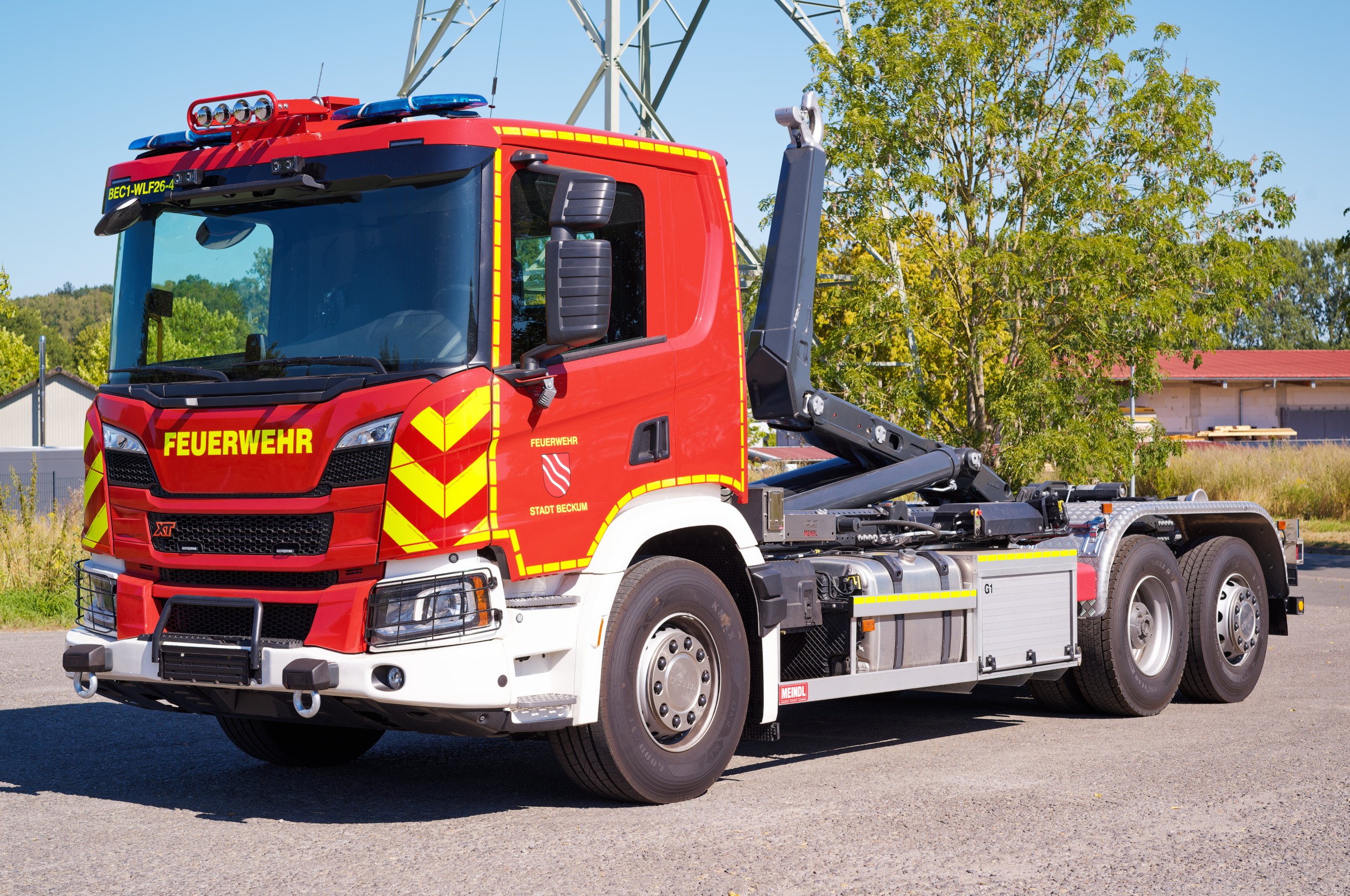Wechsellader WLF FW Beckum Meindl Fahrzeugbau GmbH Feuerwehr Scania