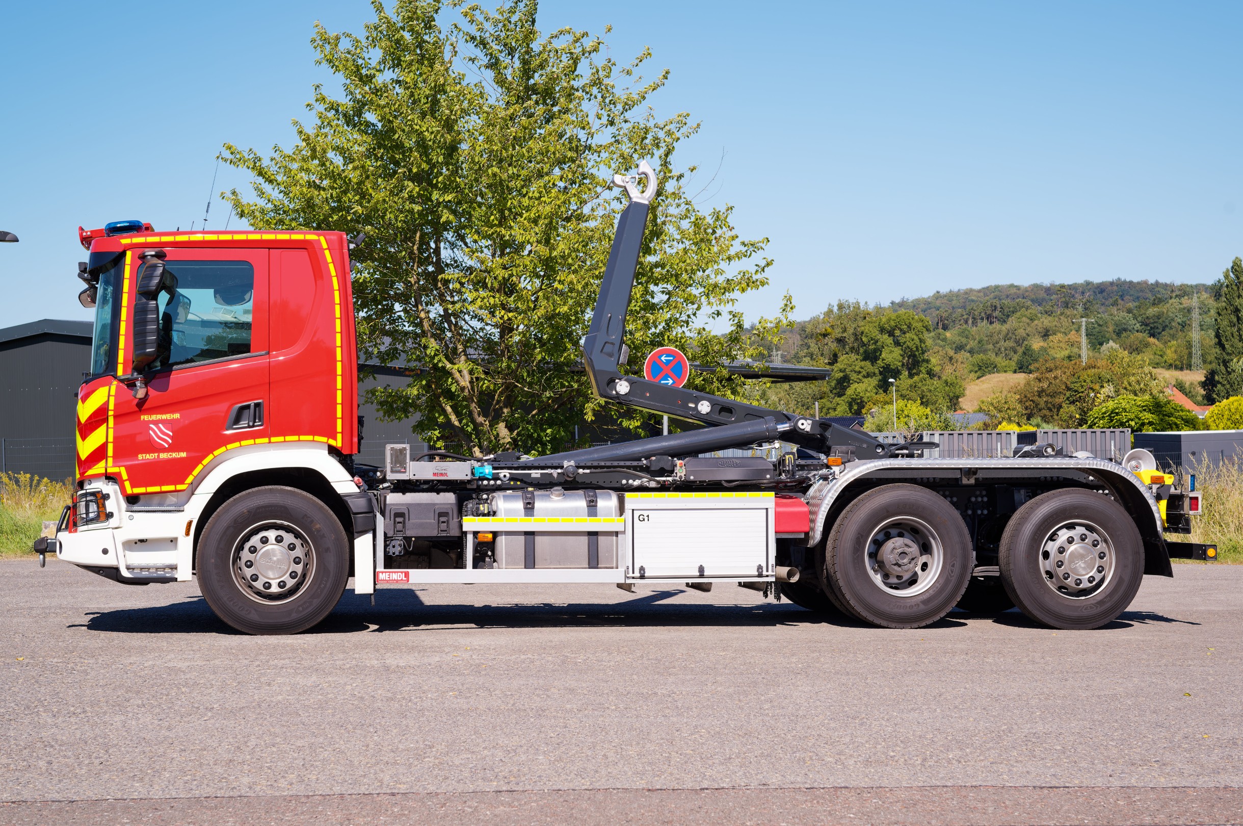 Wechsellader WLF FW Beckum Meindl Fahrzeugbau GmbH Feuerwehr Scania