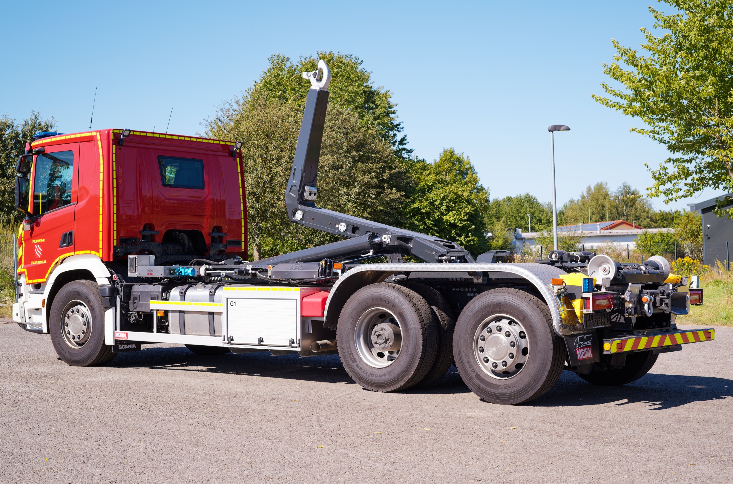 Wechsellader WLF FW Beckum Meindl Fahrzeugbau GmbH Feuerwehr Scania