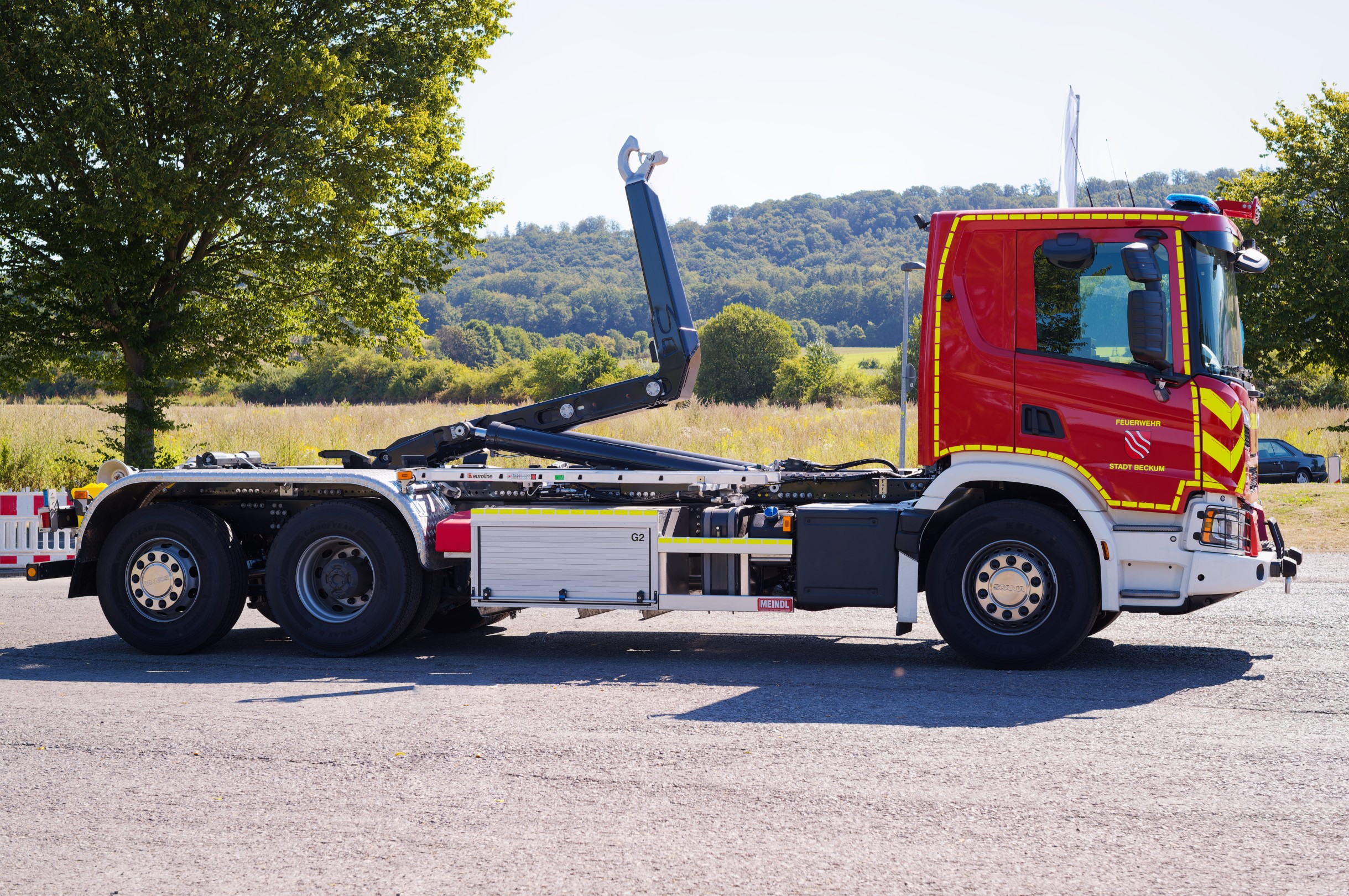 Wechsellader WLF FW Beckum Meindl Fahrzeugbau GmbH Feuerwehr Scania