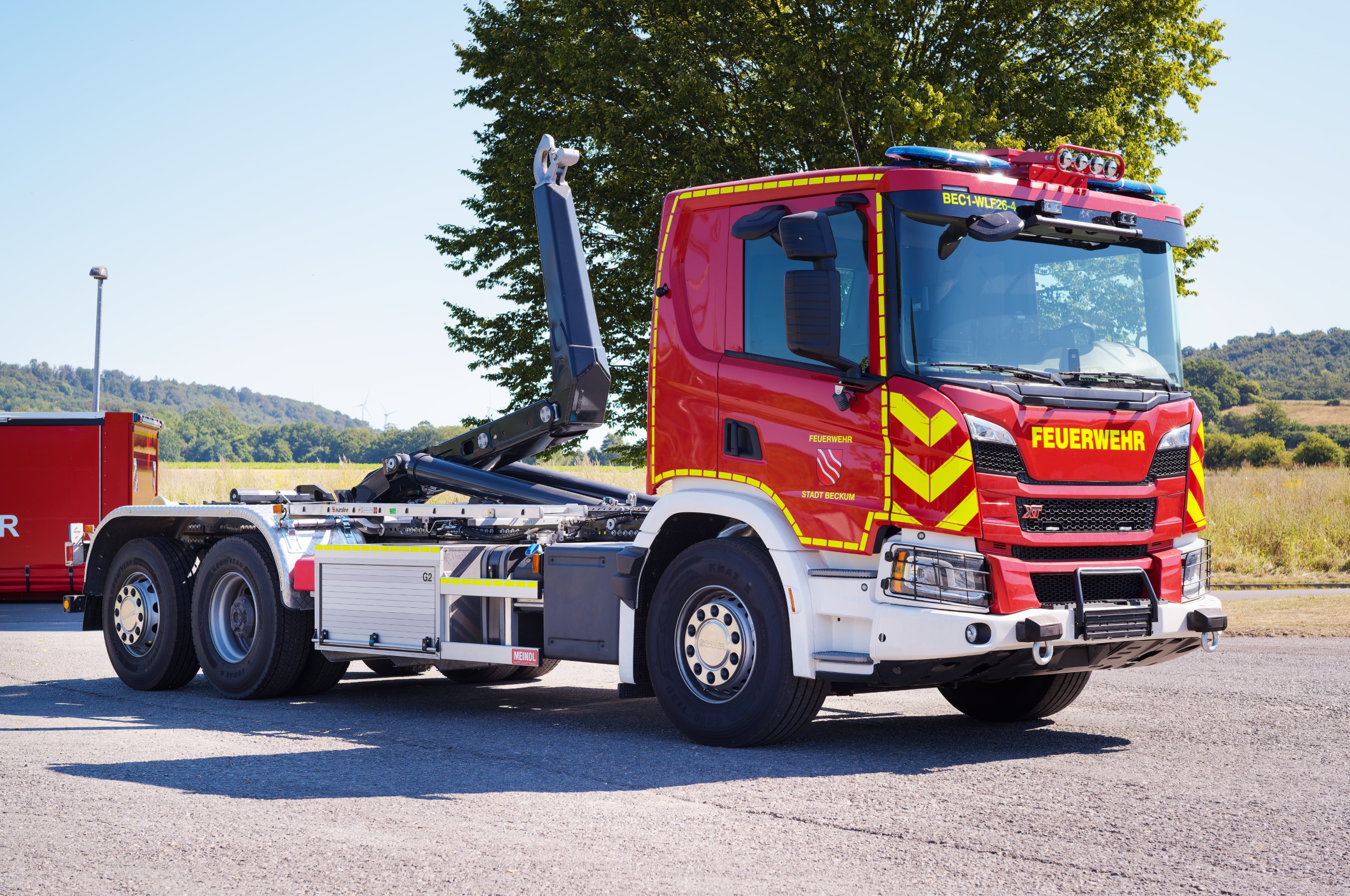 Wechsellader WLF FW Beckum Meindl Fahrzeugbau GmbH Feuerwehr Scania