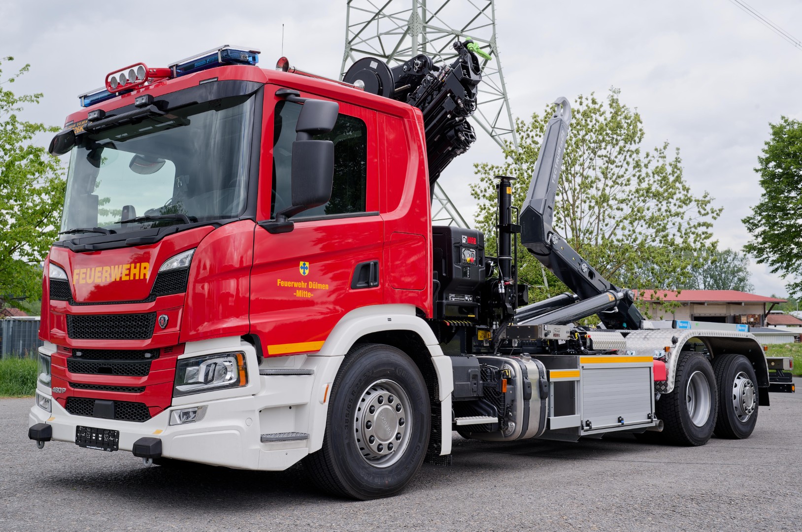 WLF-Kran Wechsellader Kran Feuerwehr Dülmen Hiab 232 HiPRO Wechsellader, Fahrzeug DIN 14505 - WLF-Kran - 26/6900 - 1570