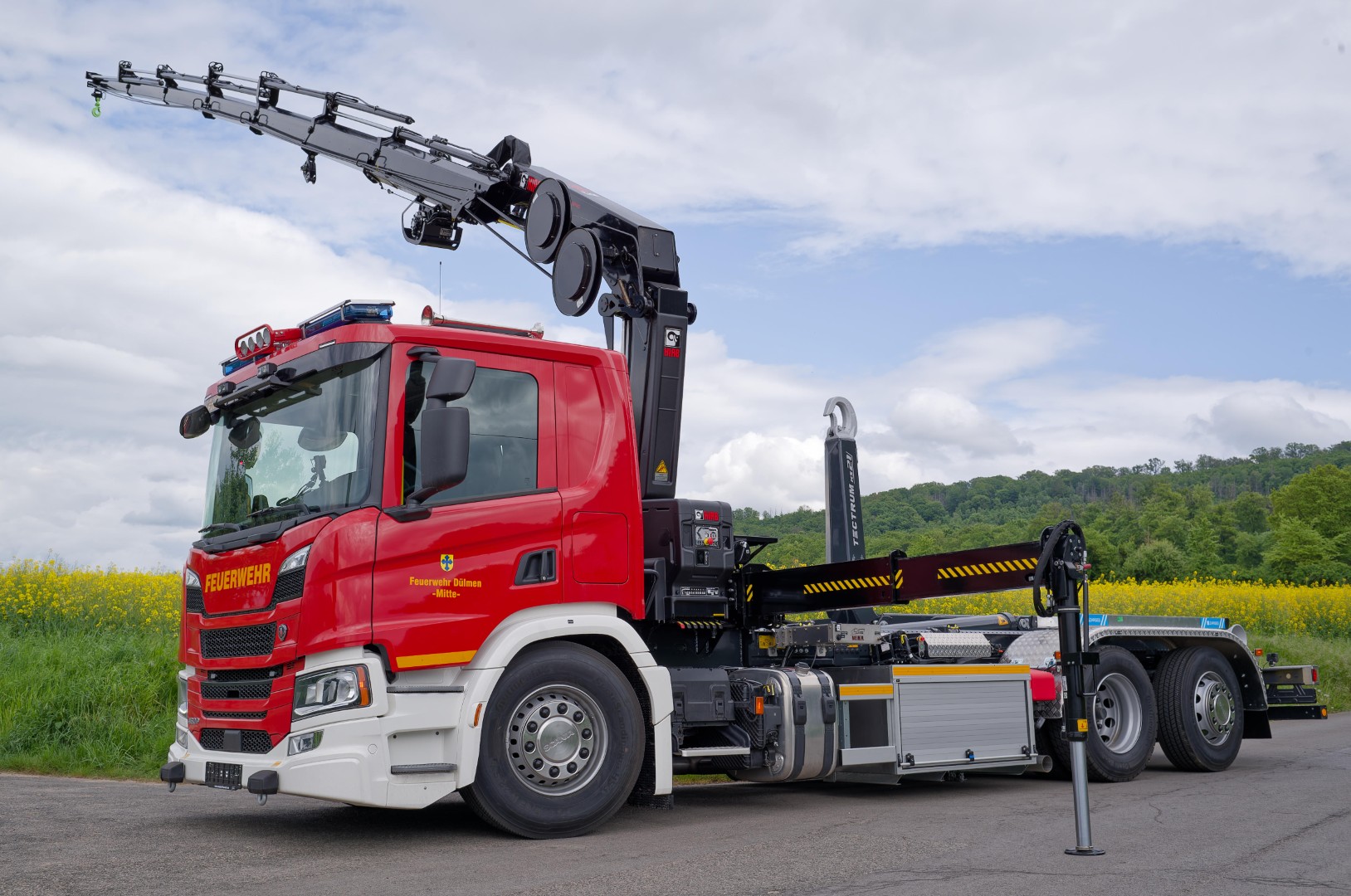 WLF-Kran Wechsellader Kran Feuerwehr Dülmen Hiab 232 HiPRO Wechsellader, Fahrzeug DIN 14505 - WLF-Kran - 26/6900 - 1570