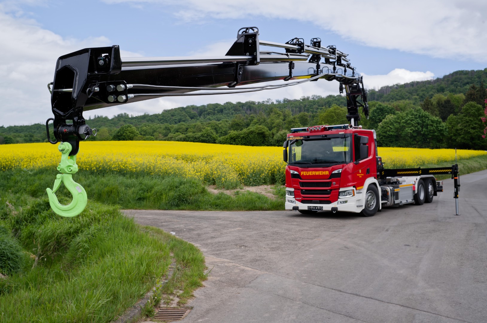 WLF-Kran Wechsellader Kran Feuerwehr Dülmen Hiab 232 HiPRO Wechsellader, Fahrzeug DIN 14505 - WLF-Kran - 26/6900 - 1570