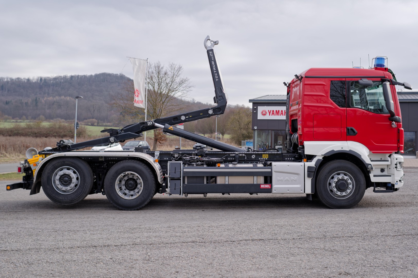 Feuerwehr Wesel MEINDL Fahrzeugbau Feuerwehrfahrzeug SCANIA  LKW Wechsellader WLF, Abrollkipper Meiller  Hänsch