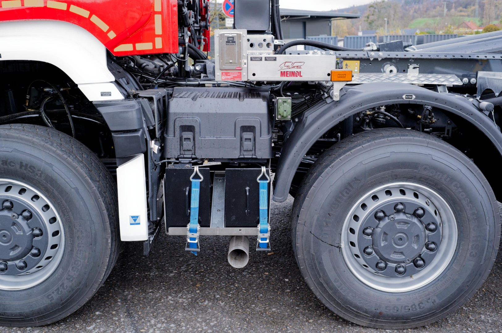 SCANIA Feuerwehrfahrzeug LKW Wechsellader WLF 32/6900, Feuerwehr Warendorf Abrollkipper Meiller MEINDL Fahrzeugbau Hänsch DBS850 Rotzler TR030 Fire Treibmatic