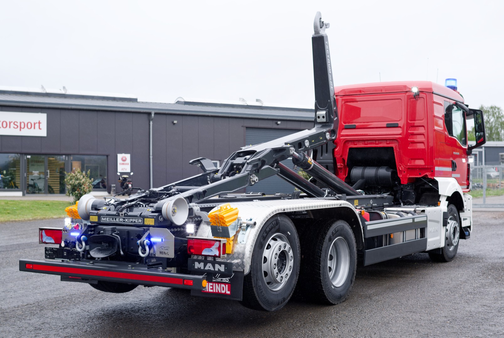 Werkfeuerwehr InfraTec Duisburg GmbH MEINDL Fahrzeugbau Feuerwehrfahrzeug MAN TGS  LKW Wechsellader WLF, Abrollkipper Meiller RS21.65 Hänsch