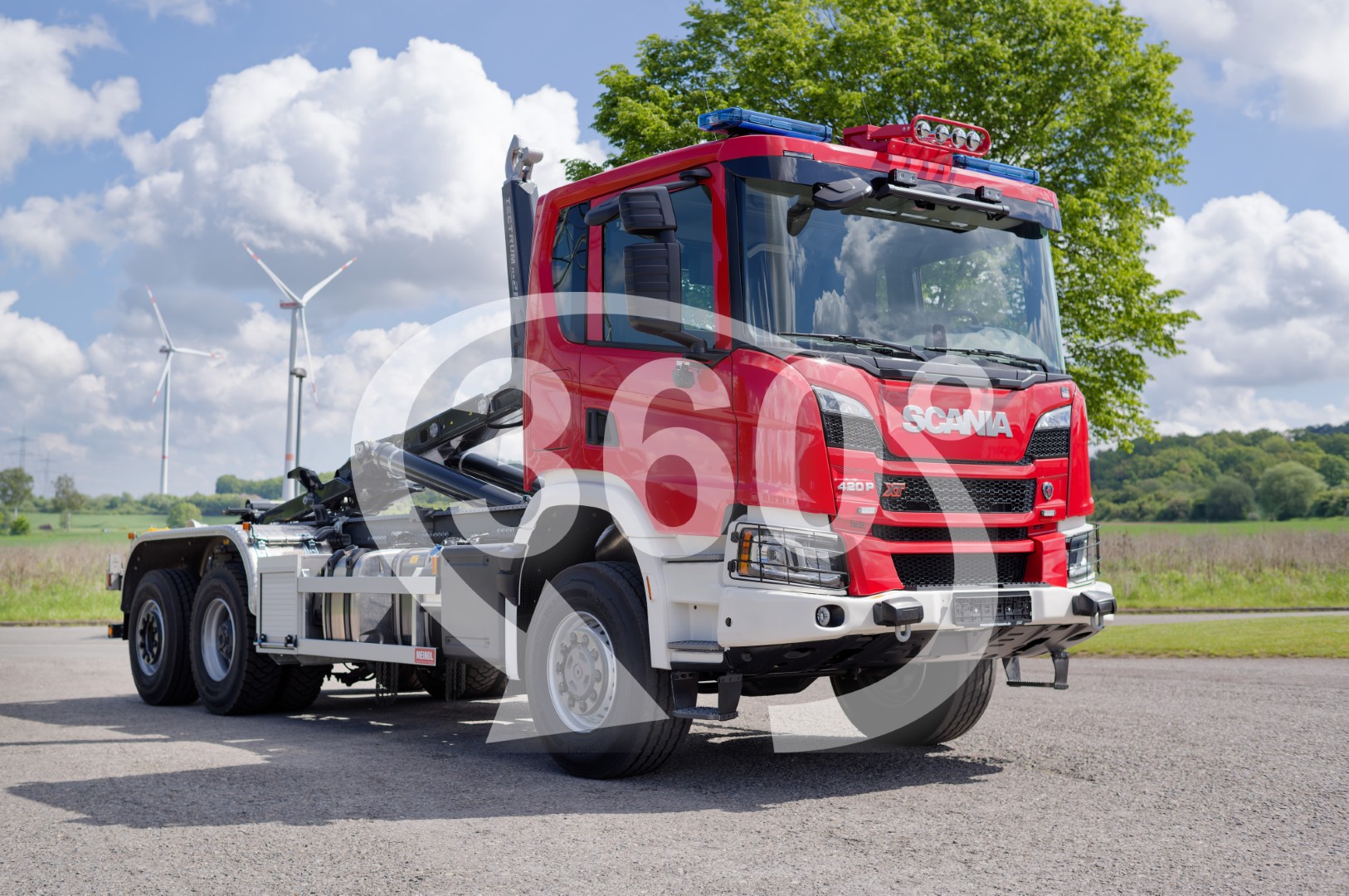 SCANIA Feuerwehrfahrzeug LKW Wechsellader WLF 26/6900, Feuerwehr Oelde Abrollkipper Meiller MEINDL Fahrzeugbau