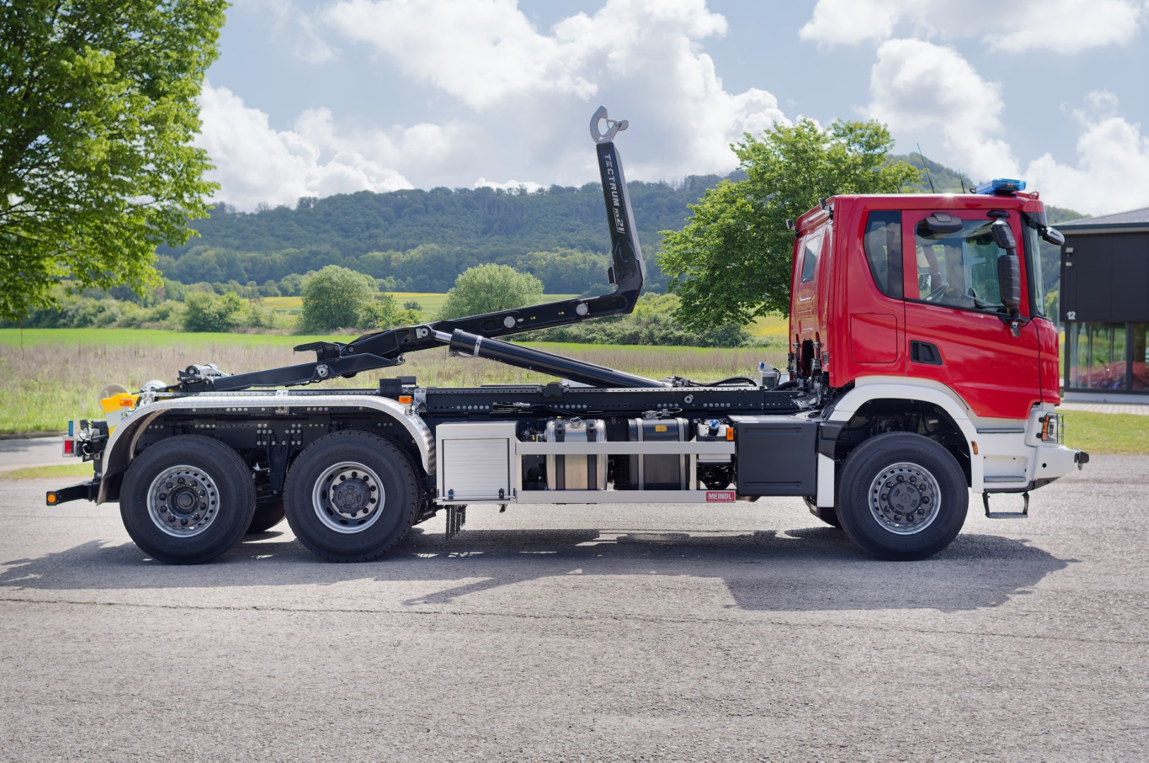 SCANIA Feuerwehrfahrzeug LKW Wechsellader WLF 26/6900, Feuerwehr Oelde Abrollkipper Meiller MEINDL Fahrzeugbau