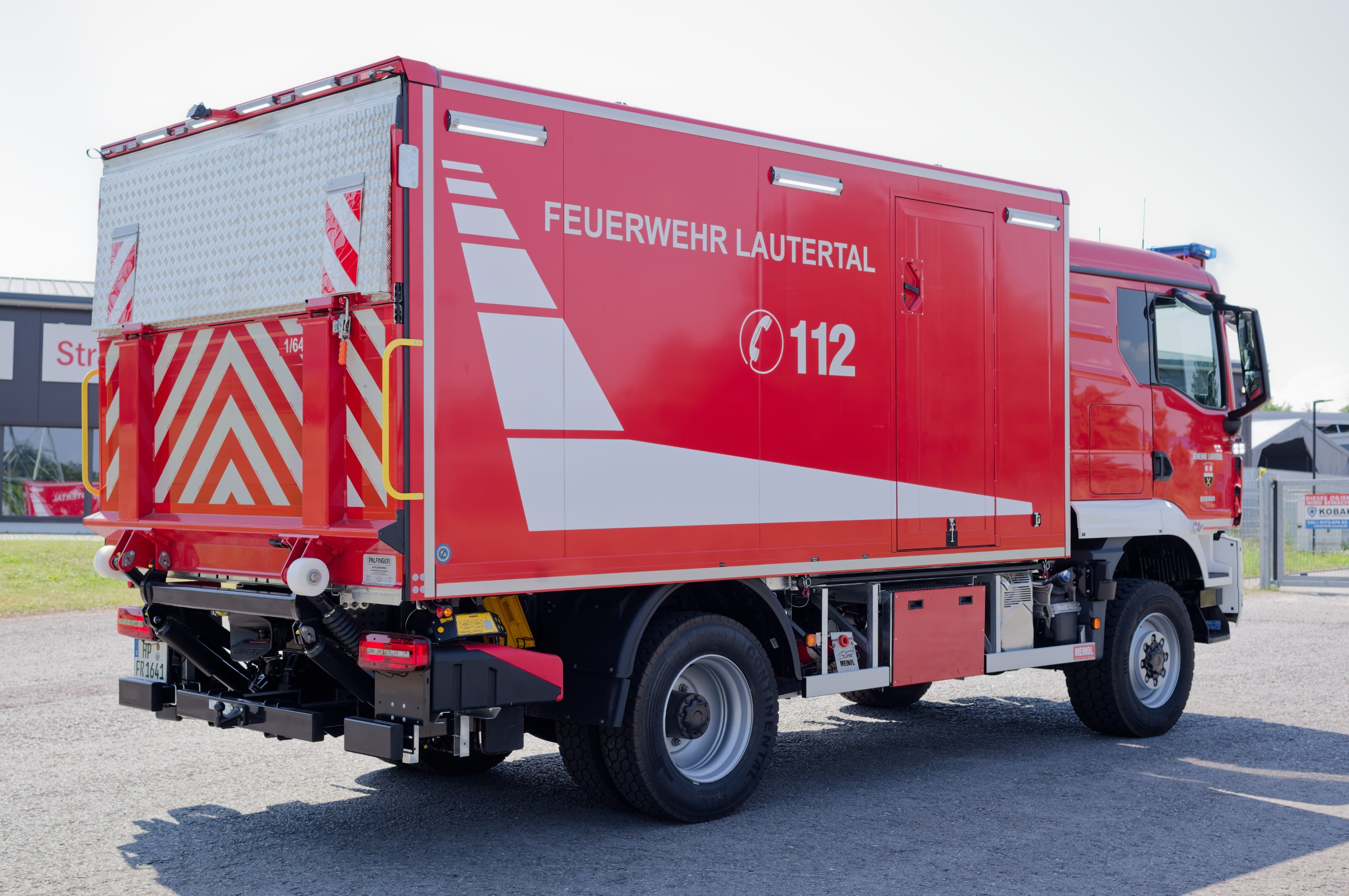 MEINDL GW-L1 Gerätewagen Feuerwehr Lautertal Reichenbach MAN Kofferaufbau Ladebordwand Palfinger Hänsch DBS850 Sputnik Flat